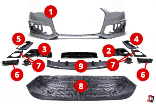 BKM Replacement Parts for BKM front bumper, fits Audi A6/A7 C7.5
