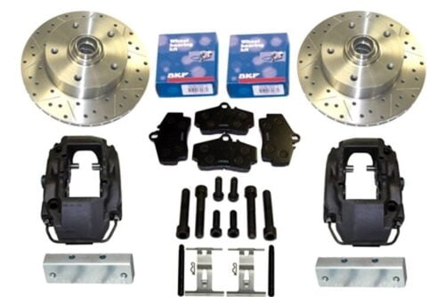 Kerscher Front Disc Brake Vented 4-Piston Porsche 130/5, Grooved and Drilled, fits Volkswagen Beetle