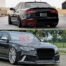 BKM Front Bumper Kit with Rear Diffuser (RS Style - Glossy Black), fits Audi A6 C7.0