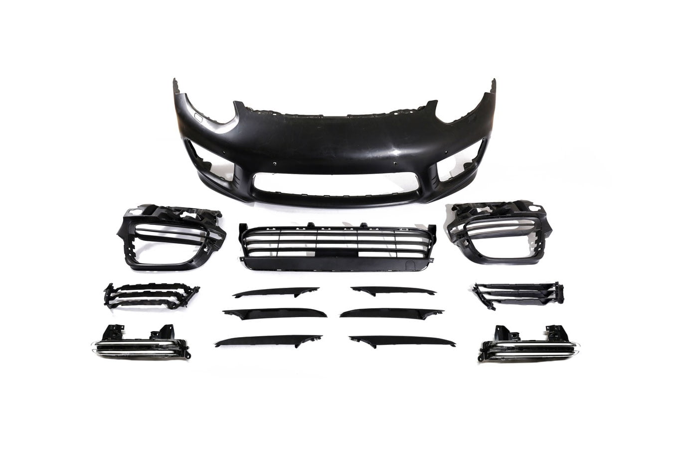 BKM Turbo Style Front Bumper with LED Daylights, fits Panamera 970.2 BKM Turbo Style Front Bumper with LED Daylights, fits Panamera 970.2