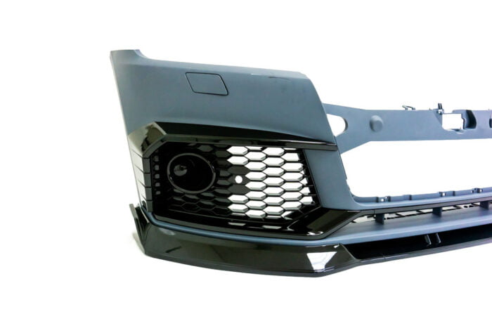 BKM Front Bumper with Lip, Glossy Black, fits Audi Q5 B9 Base Models