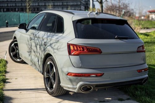 BKM Rear Bumper Kit, Glossy Black, fits Audi Q5 B9 Base Models