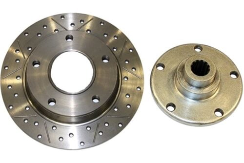 Kerscher Brake Disc Rear 130/5 2-piece Grooved and Drilled, fits Volkswagen Beetle