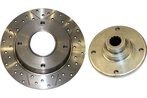 Kerscher Brake Disc Rear 130/4 2-piece, Grooved and Drilled, fits Volkswagen Beetle