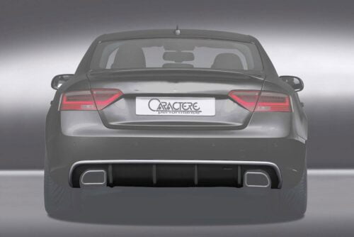 Caractere Rear Diffuser with 2 Cuttings for Caractere Exhaust, fits Audi A5/S5 B8.5 Sportback S-Line
