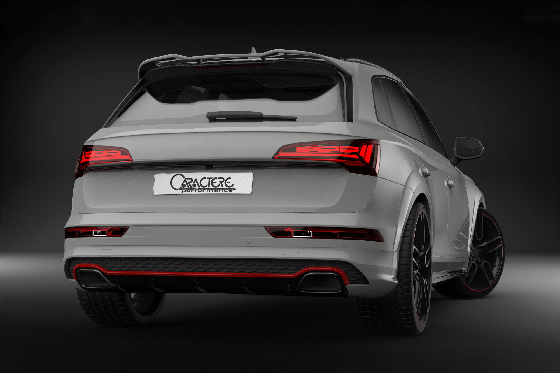 Caractere Rear Bumper with Integrated Exhaust Tips, fits Audi Q5/SQ5 B9.5 Caractere Rear Bumper with Integrated Exhaust Tips, fits Audi Q5/SQ5 B9.5